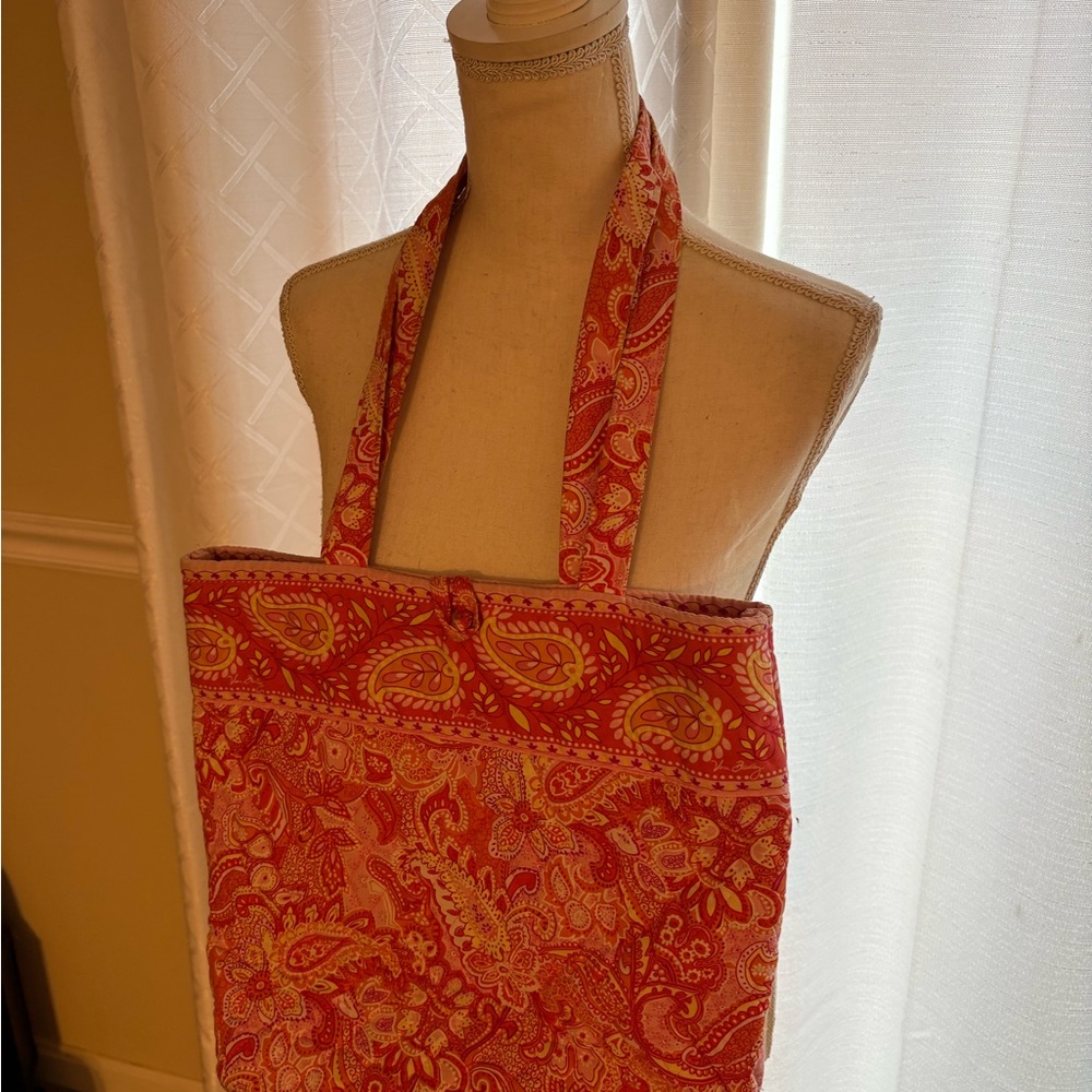 GUC Vera Bradley Red and Yellow Paisley Tote Bag
